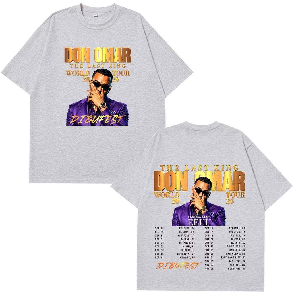 Summer New Rapper Don Omar The Last King Tour 2026 Graphic T-shirt Men Women Harajuku Oversized T-shirt Print Crew Neck Casual T Shirt