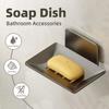 Aluminum Alloy Soap Holder Bathroom Soap Dish With Drain Water Wall Mounted Soap Box Bathroom Accessories No-punch