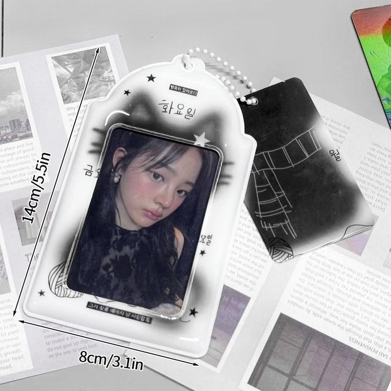 Kpop Держатель для фотокарточек Папка-альбом Держатель для фотокарточек 3-дюймовая папка для айдолов Дисплей для фотокарточек Брелок Защитный чехол Фотоальбомы