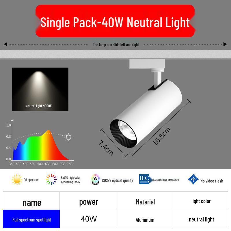 Full Spectrum Recessed Magnetic Track Spot Light for Commercial and Residential Use