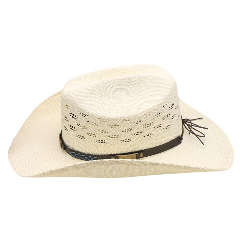 Eaby Жесткая версия Плетеная цилиндр Шляпа рыцаря Ковбойская шляпа Шляпа для джаза Соломенная шляпа с загнутыми полями