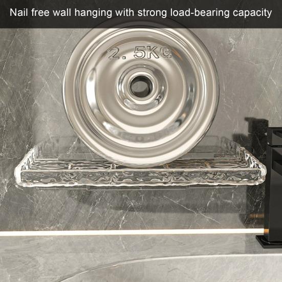 Стеллаж для хранения в ванной комнате, прозрачный акриловый волнистый дизайн, легко чистится, компактный настенный органайзер для мыла для ванной комнаты