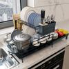 Trusthere Сушилка для посуды Посуда Кухонная утварь Кухонное хранение Горизонтальная Сушилка для посуды Большое пространство Сушилка для посуды Тарелка Палочки для еды Нож Разделочная доска Легкая сборка