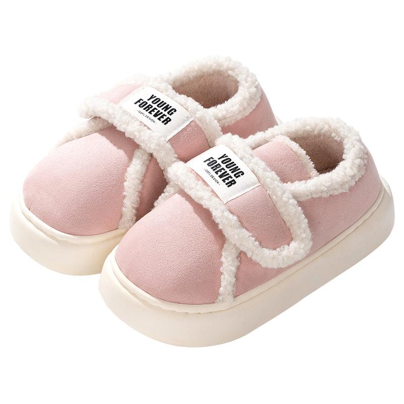 Мода 2024 года. Модные осенние и зимние теплые домашние туфли на толстой подошве из хлопка и хлопковые тапочки.