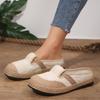 2024 Solid Color New Fashion Ethnic Style Embroidered Linen Breathable Shoes for Women Outdoor Casual Women's Half Slippers