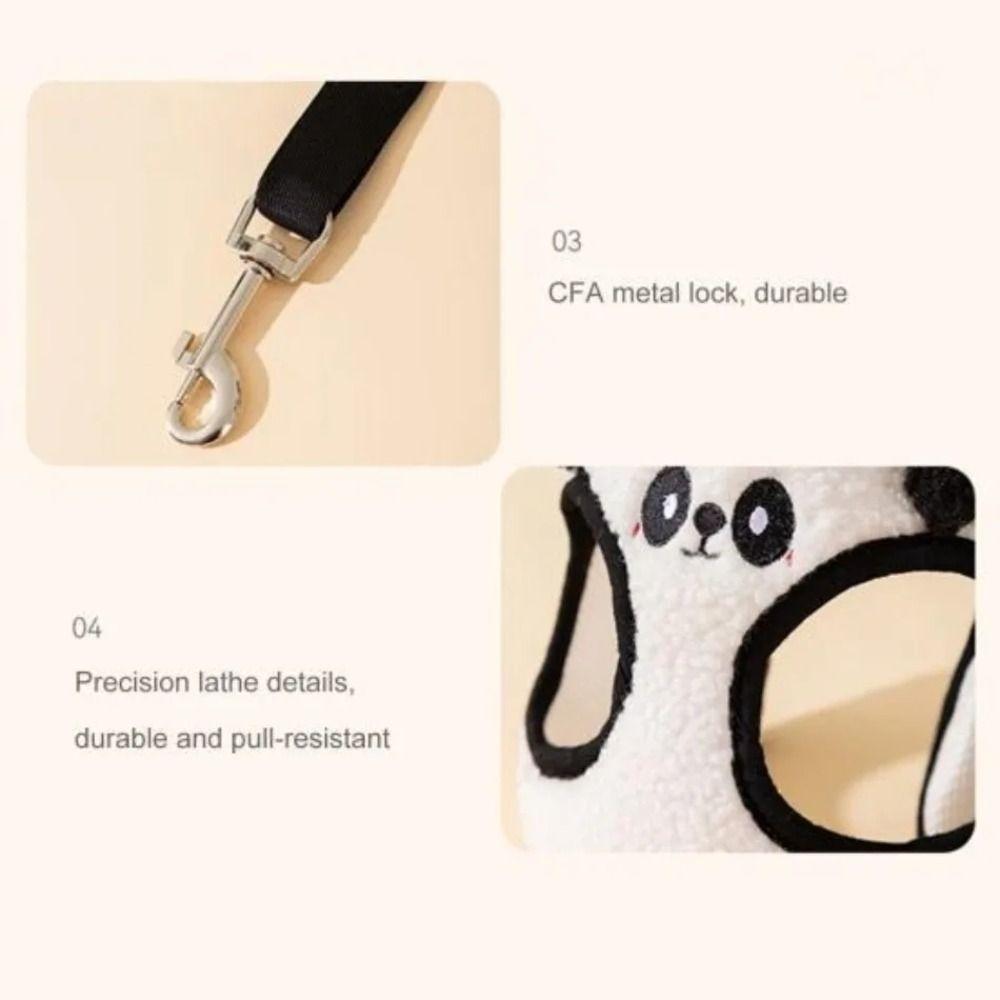 Adjustable Vest Pet Harness Leash Lamb Velvet Dog Walking Rope Pet Chest Strap Set  Medium Puppy