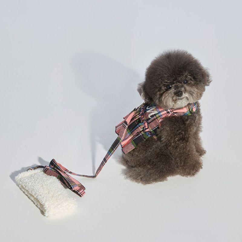 Шлейка MIMINKO M с логотипом в клетку и рюшами [DP3XP4320]