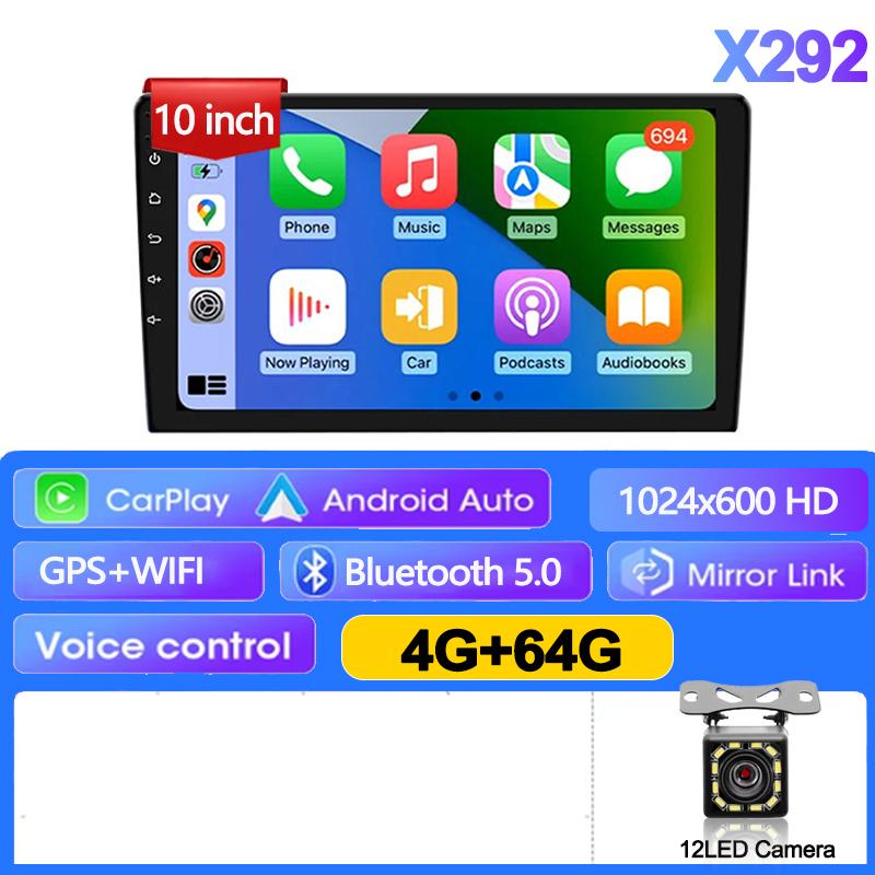 Android13 7 9 10 Inch Car Radio GPS 2 Din Radio Stereo Receiver Player 64G Multimedia Player Wireless CarPlay Android Auto Gift