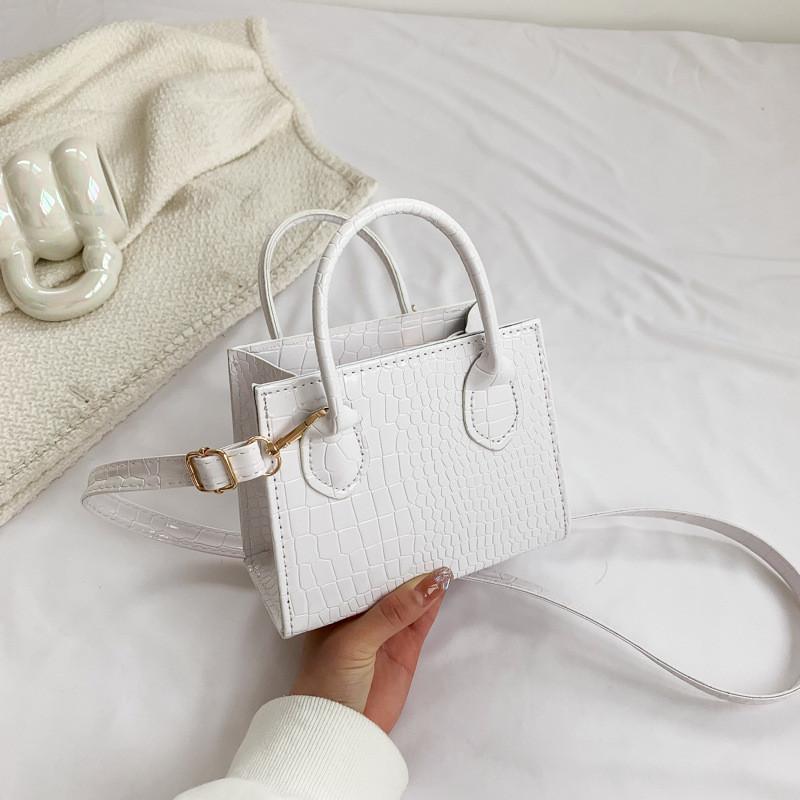 Elegant Street Style Small Square Handbag With Zipper Closure For Everyday Use