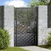VidaXL Garden Gate Black 105x155 Cm Steel Cross Design, Fence Gate, Outdoor Gate, Metal Gate, Gate 4101001