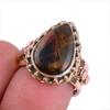 Natural Pietersite Gemstone Two Tone 925 Sterling Silver Jewelry Ring S.6 E0A94