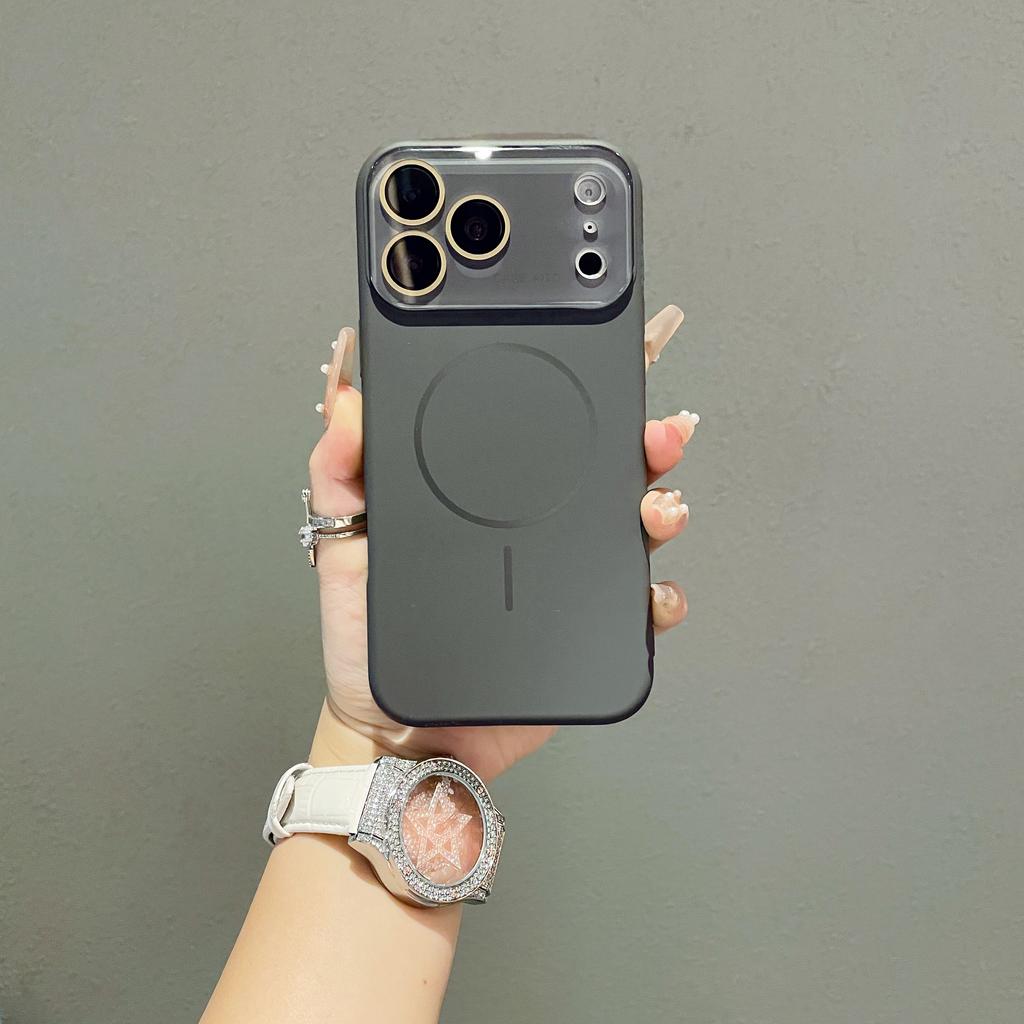 Чехол с большим окном из жидкого силикона с магнитами для iPhone 17 Air 16 15 14 13 Pro Max Для беспроводной зарядки Magsafe Матовый защитный чехол