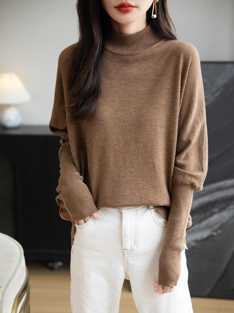 Women's Autumn/Winter Wool Batwing Sleeve Turtleneck Sweater