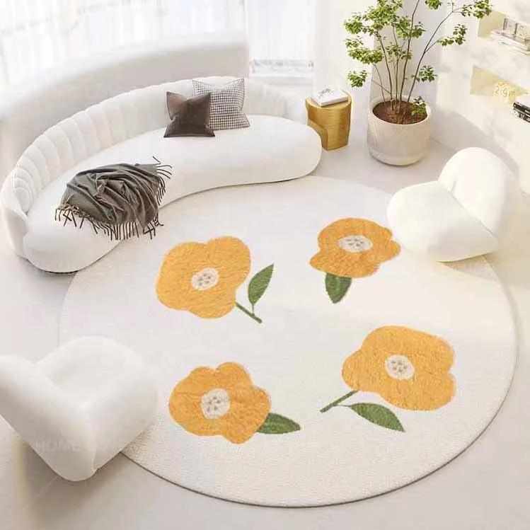~O~Printed Round Floor Mat – Soft, Non-Slip & Easy-Clean for Living Room, Bedroom, or Cozy Home Spaces