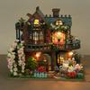 QmXCyzl DIY Dollhouse Miniature Kit for Beginners, Furniture, Room Decoration, 3D Architectural Model, No Dust Cover, Hobby, Handmade (Elf Garden)