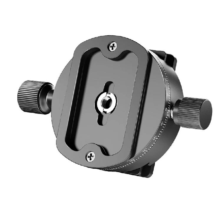 BEXIN QJ-08 360° Panoramic Rotating Quick Release Plate Clamp Tripod Head Universal DSLR Camera Photography Quick Release Base