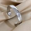Simple Classic Smooth Open Bangle Bracelet Stainless Steel Glossy Bracelet Stylish Stackable Wrist Jewelry Cuff for Women Men