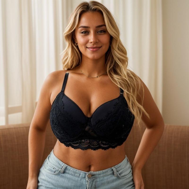 European and American Large Size Thin Style Beautiful Back Sexy Plus Size Underwear with Steel Ring Push Up Bra