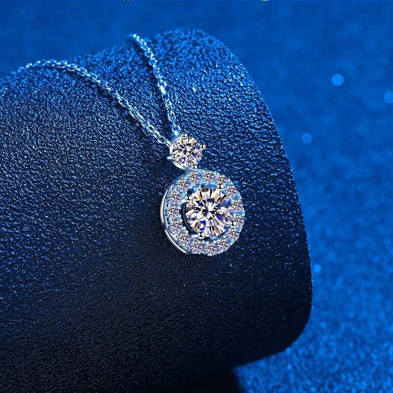 D Color 1.3carat Real Moissanite Necklace for Women Flawless Sparkly Lab Diamond Pendant S925 Sterling Silver Jewelry