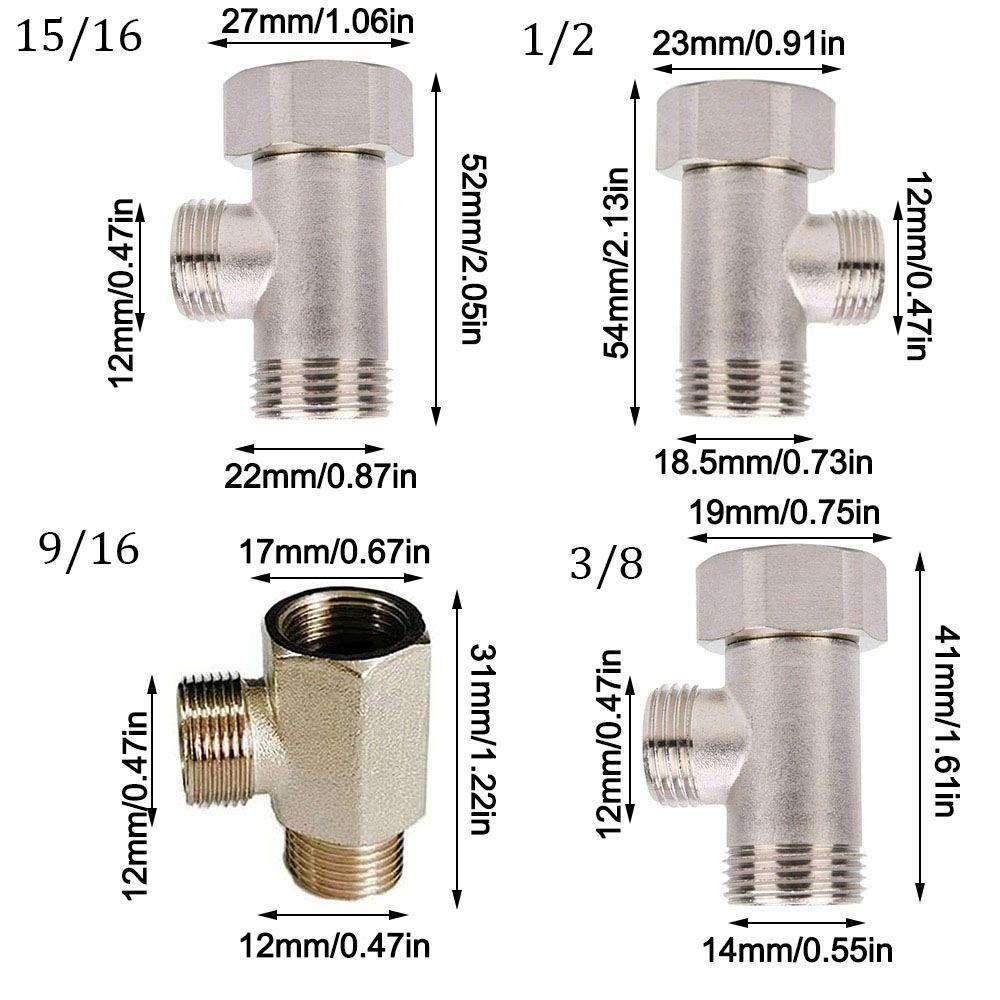 Durable T Valve Adapter Connector Brass Toilet Seat Bidet Attachment