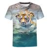 Новые мужские футболки, летние футболки с 3D животным тигровым принтом, крутой забавный топ, мужская модная футболка с круглым вырезом и коротким рукавом