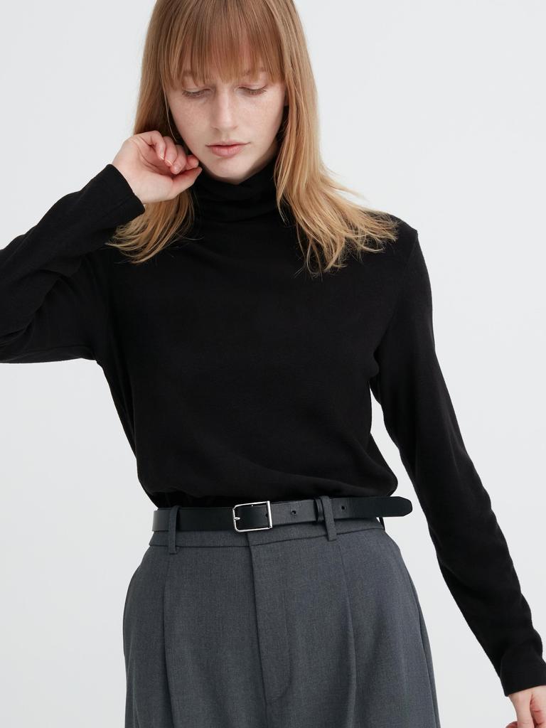 Uniqlo Футболка-водолазка с длинным рукавом из флиса Japan HeaTTech 
