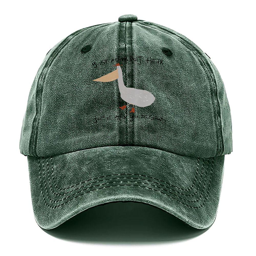 pc Retro Washed Distressed Baseball Cap Unisex Printed Cowboy Goose Pattern Daily Outdoor Fun Hat