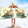 Ink Painting Printing Series Seaside Vacation Beach Towel Swimming Bath Towel Microfiber Sports Towel