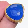 Blue Chalcedony Gemstone 925 Sterling Silver Jewelry Ring Size Adjustable KJ-1332