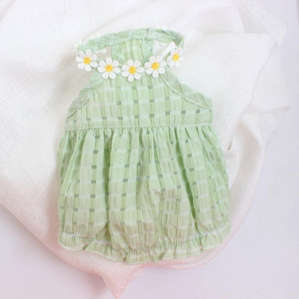New Floral Style Collar Cat Dress Cute Yellow Green Puppy Tutu Skirt Thin Mini Pet Clothes Cat Party Dress for Summer