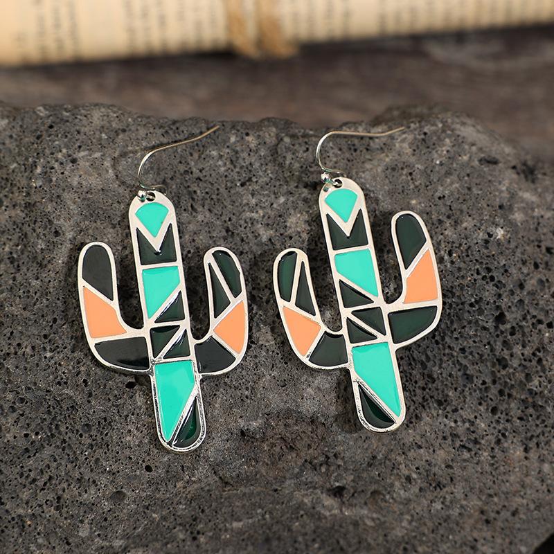 2 шт. Женские модные серьги-кактусы, циркониевые аксессуары, подходят для свидания, вечеринки, фестиваля, подарки-1020