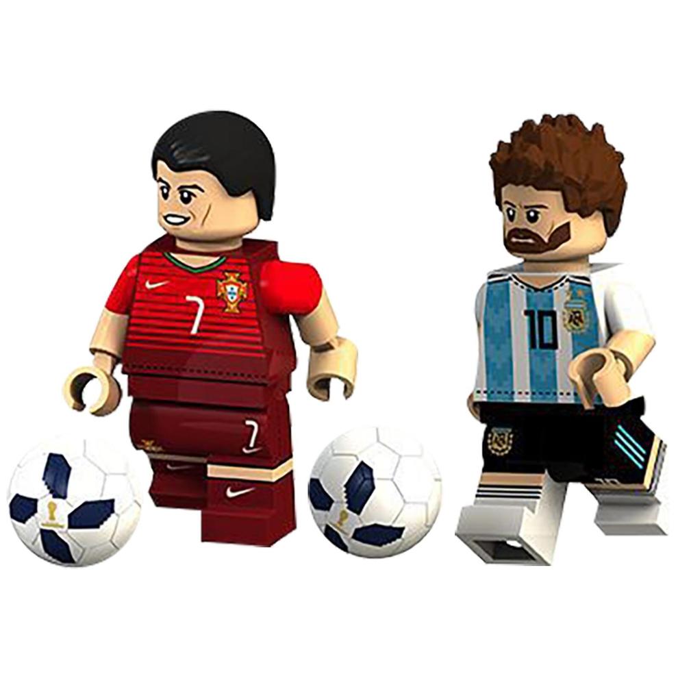 8pcs / set Super Star Minifigures Toy Football Player Building Blocks