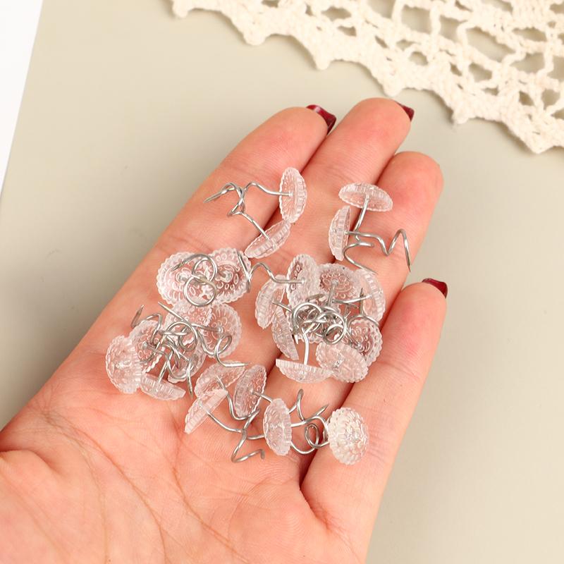 100 шт. прозрачных головок, закручивающиеся штифты, фиксированные для обивки, одеял, стульев, диванов, декора