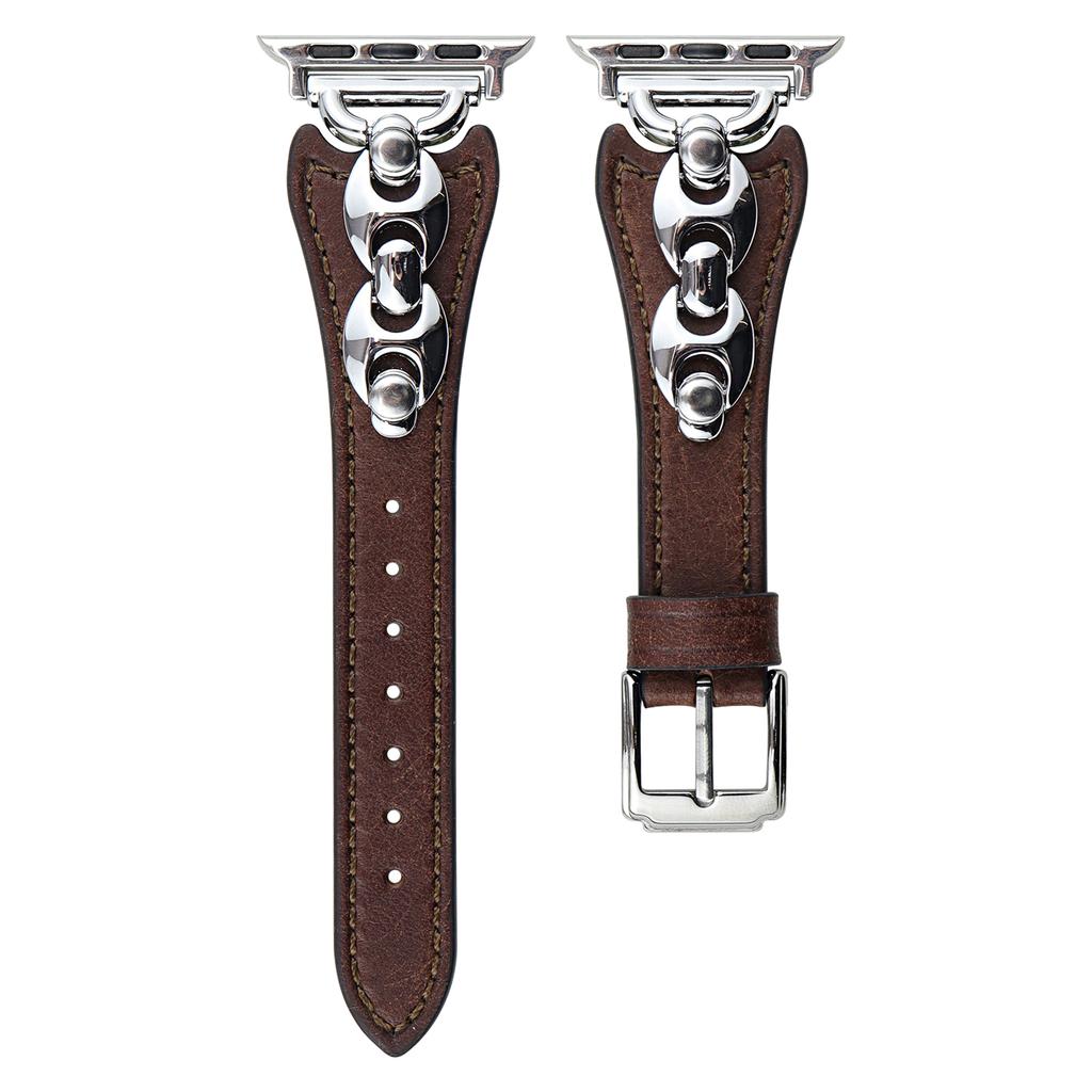 Wrist Strap for Apple Watch Series 10 9 8 7 SE 6 5 4 3 2 1 42mm 41mm 40mm 38mm D Metal Buckle Genuine Cow Leather Band