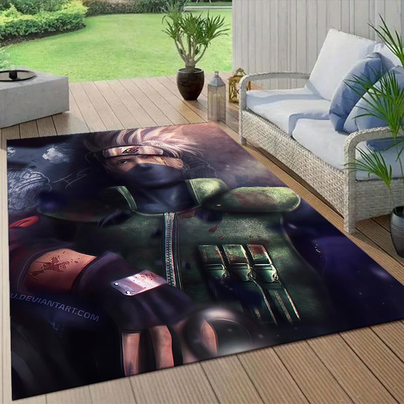 Kakashi Anbu Style Flannel Pattern Square Carpet,Area Rug,Carpet Rug for Living Room Bedroom Sofa Playroom Decor,Non-slip Floor Mat
