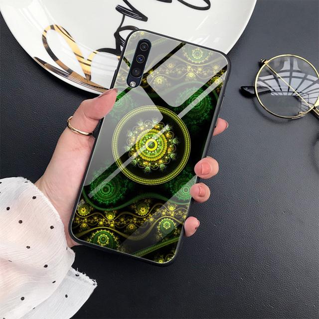 Чехол Carcasa с кельтским цветком для Samsung Galaxy A52 A70 A71 A73 A53 A13 5g A03 A72 A22 A21s A03 Core A42, крышка из закаленного стекла