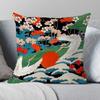 Luxury Home Decor Cushion Cover Chinese Style Crane Embroidery Style Pattern Printed Pillow Cover Office Sofa Cushion Cover