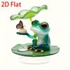 Лягушка на листе лотоса, 2D плоская, акриловое украшение, орнаменты, подходит для гостиной, вечеринки, подарки, Рождество, Хэллоуин