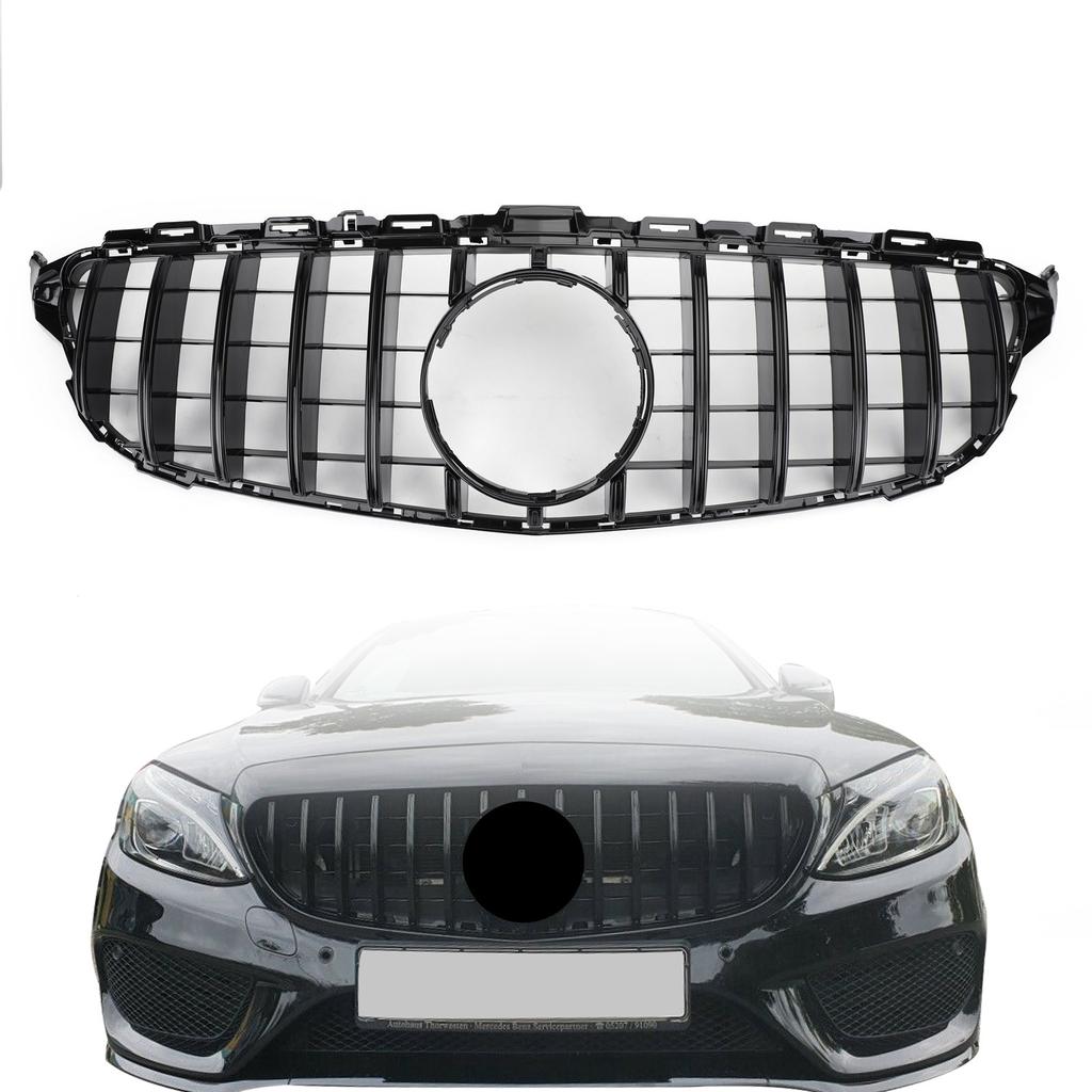 GTR Style Front Bumper Grill Grille fit Mercedes W205 C250 C300 C43 2015-2018