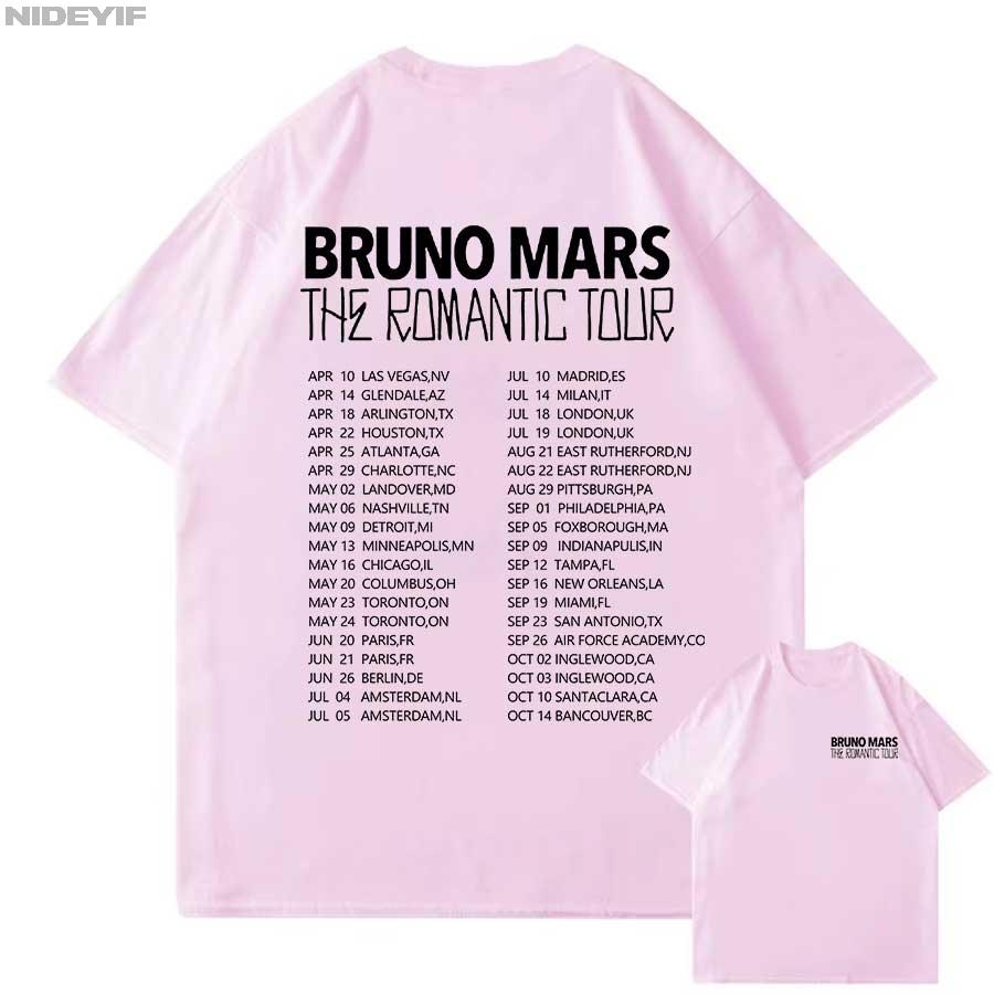 Футболка Bruno Mars The RoUnisextic Tour для унисекс женщин Хип-хоп Уличная одежда Оверсайз Топы 100% Хлопок Футболка BM3