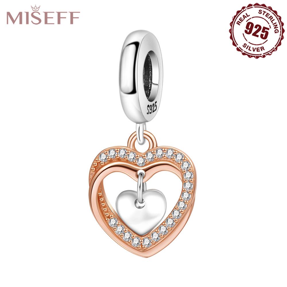 Sterling Silver S925 Heart Tree of Life Planet Pendant Charm for DIY Bracelets