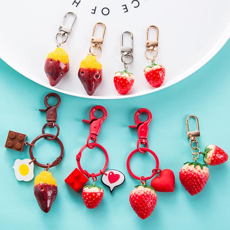 Strawberry Lover Keychain Pendant for Women