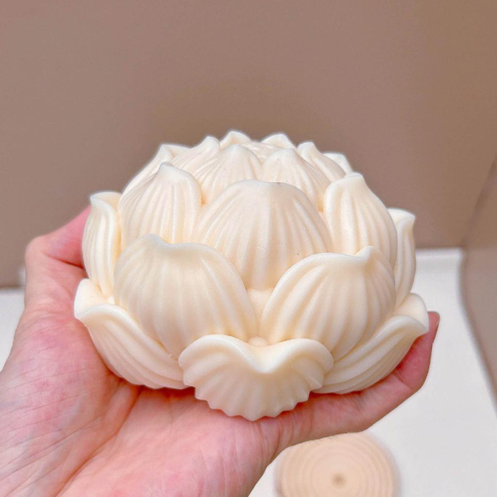 Candle Mould Resin Casting Molds DIY 3D Silicone Mould Lotus Flower Candle Mold Silicone Handicrafts Candle Making Mold
