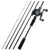 SOUGAYILANG Casting Fishing Rod Fishing Reel Combos 2.1m 2.4m EVA Handle Casting Fishing Rod Portable 5 Sections 12+1BB 6.3:1 Baitcasting Reel Set