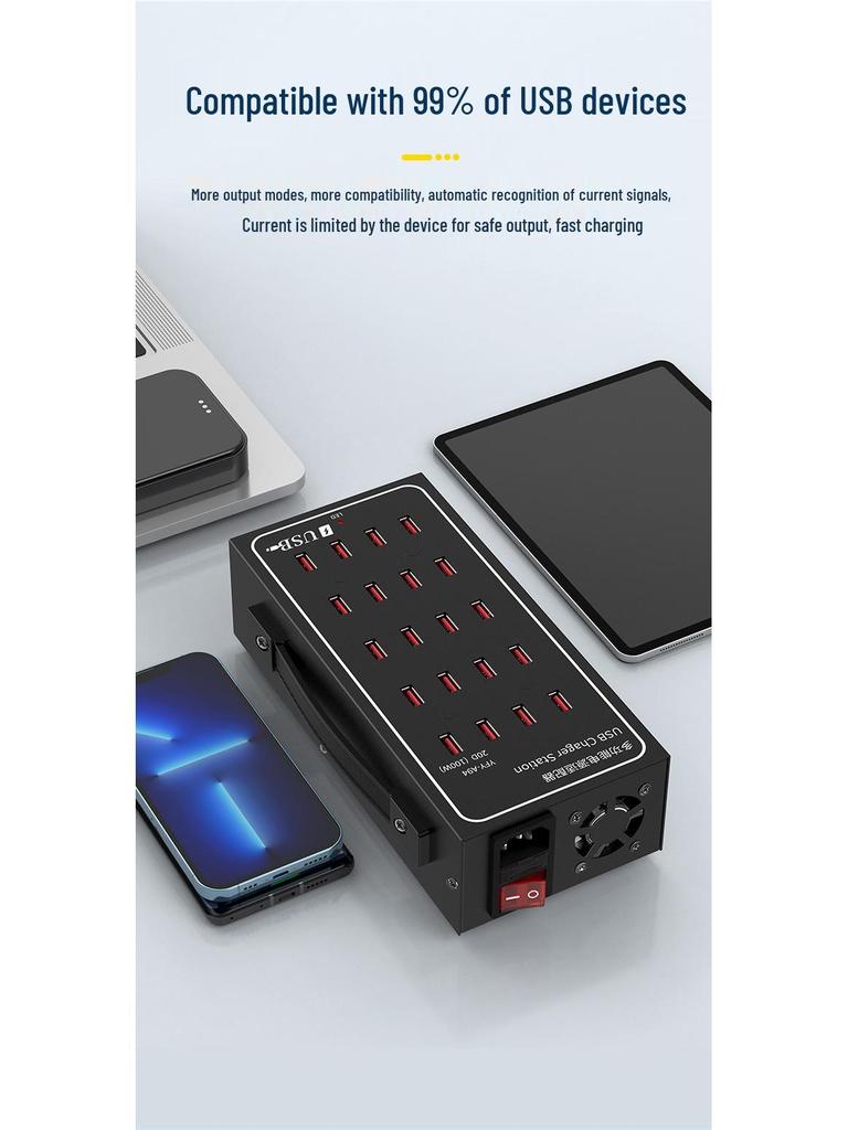 Мощное USB-зарядное устройство с несколькими портами и розетками для семейного или школьного использования