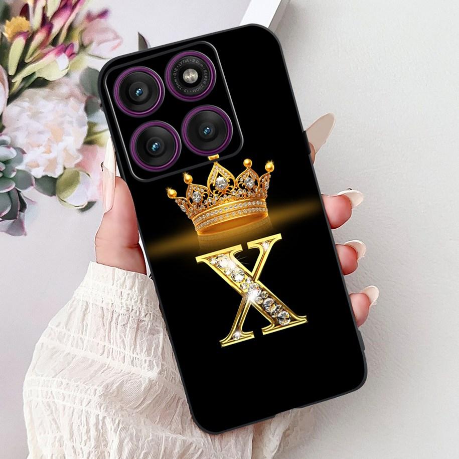 Чехол для Motorola Edge 60 Pro 2025 Роскошные Буквы Короны Мягкий Силикон Черная Крышка Телефона Для Moto Edge 60 Fusion 60s Edge60 Funda