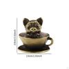 Antique Coffee Cup Pet Pendant Brass Ornament Feng Shui Figure for Study