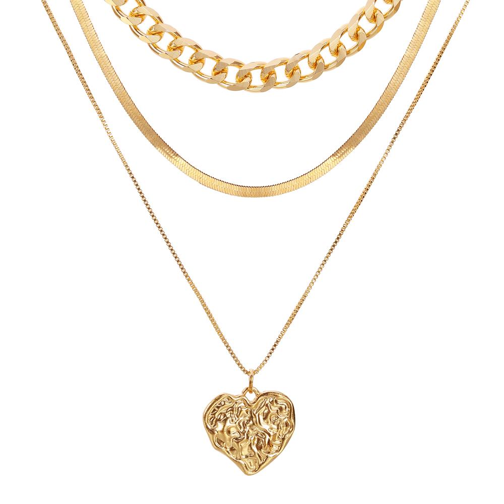 Комплект из 3 предметов, ожерелье, богемное женское ожерелье, винтажная золотая цепочка, модное ожерелье, кулон, богемное ожерелье, ювелирные изделия