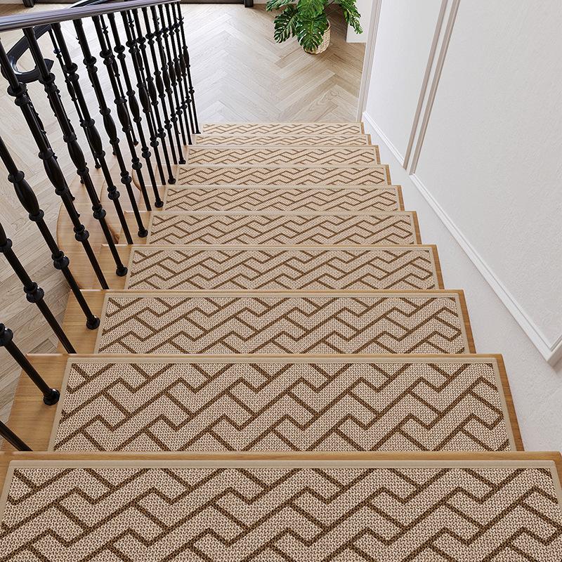 Льняные накладки на ступени, Нескользящие коврики для ступеней с резиновой основой, Впитывающий грязеотталкивающий износостойкий звукоизоляционный ковер