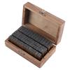 70PCS Vintage Wood Alphabet Letter Rubber Stamps Small Wooden Box